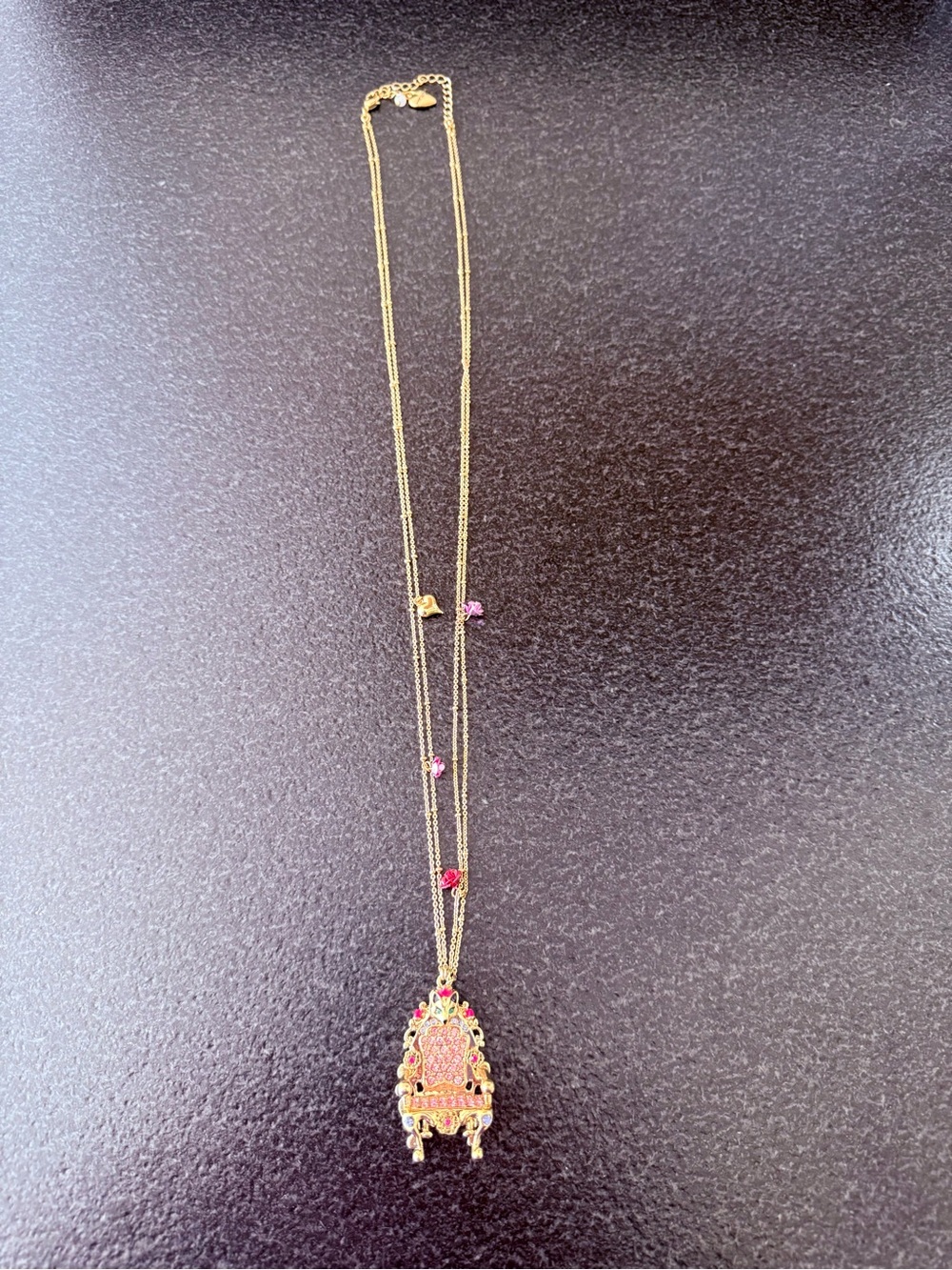Betsey Johnson Rare Imperial Fox Collection Throne Pendant Necklace-Collectible